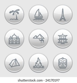 Gray disk web icons, set 22