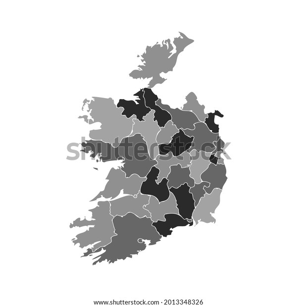 Gray Divided Map of\
Ireland