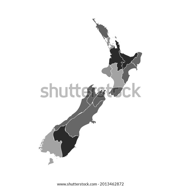 Gray Divided Map of New\
Zealand