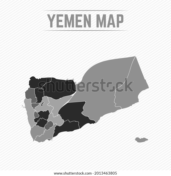 Gray Divided Map of\
Yemen