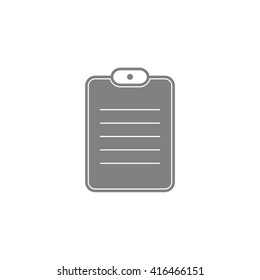 Gray document paper vector icon. Notes illustration.