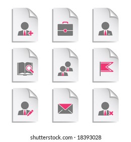 Gray document web icon, set 1