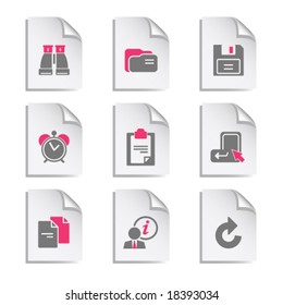 Gray document web icon, set 3