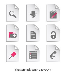 Gray document web icon, set 8