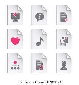 Gray document web icon, set 10