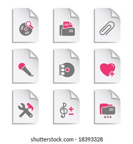 Gray document web icon, set 11