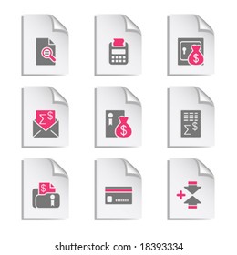 Gray document web icon, set 14