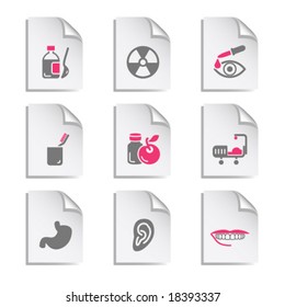 Gray document web icon, set 15