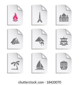 Gray document web icon, set 22