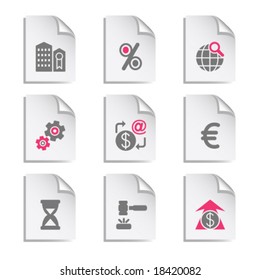 Gray document web icon, set 26