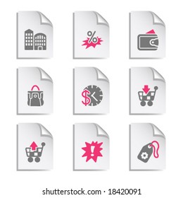 Gray document web icon, set 25