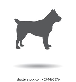 gray dog icon with shadow