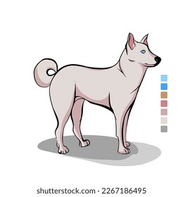 gray dog vector illustration animals nature symbol icon eps 10