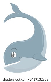 gray dolphin or whale vector illustration