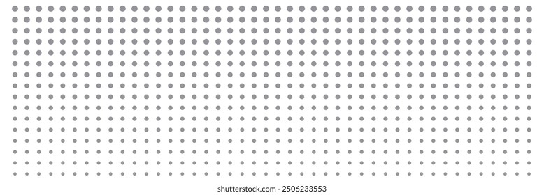 Gray dots pattern vector. Polka dot background. Monochrome polka dots abstract background. Dot pattern print. Panorama view. Vector illustration. EPS 10.