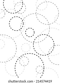 Gray dotted line circles over white background