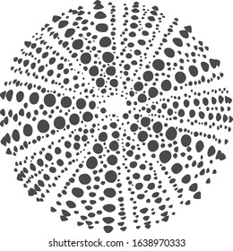 Gray Dotted Silhouette of a Sea Urchin