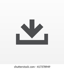 Gray Download icon isolated on background. Modern flat pictogram, business,  marketing, internet concept. Trendy Simple vector symbol for web site design or button to mobile app. Logo illustration.