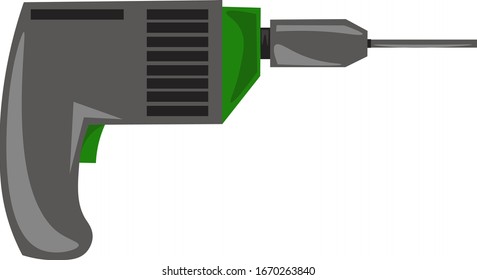 Gray drill, illustration, vector on white background.