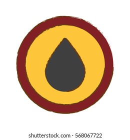 Gray drop of gasoline between yellow and red color icon image