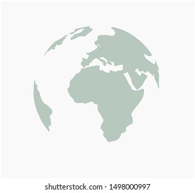 gray earth icon / designed illustration / logo