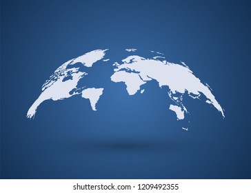 Gray Earth Map. World Map