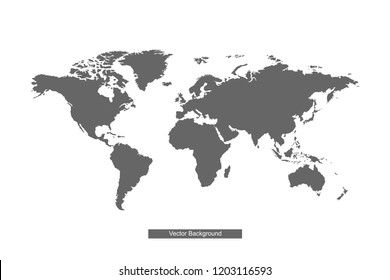 Gray Earth Map. World Map. Wold Map Vector illustration