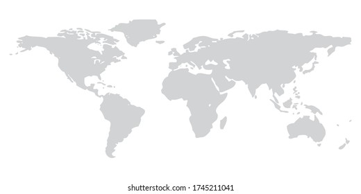 Gray Earth Map. World Map. Wold Map Vector illustration