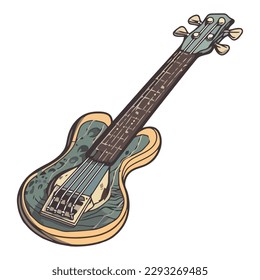 gray electric guitar musical instrument icon isolated