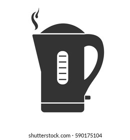 The gray electric kettle icon. This illustration shows a flat icon for web.
