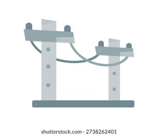 Gray electric power pole icon flat vector design