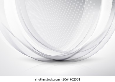 Gris y elegantes antecedentes de negocios. Líneas de onda de abstracción vectorial onduladas
