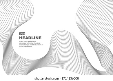 Gray elegant lines, abstract background.