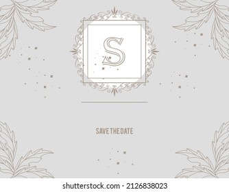 gray elegant monogram with s