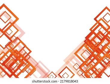 Gray Element 3d Vector Background. Minimal Ornament Illustration. Orange Mosaic Pattern. Light Geometry Wallpaper.
