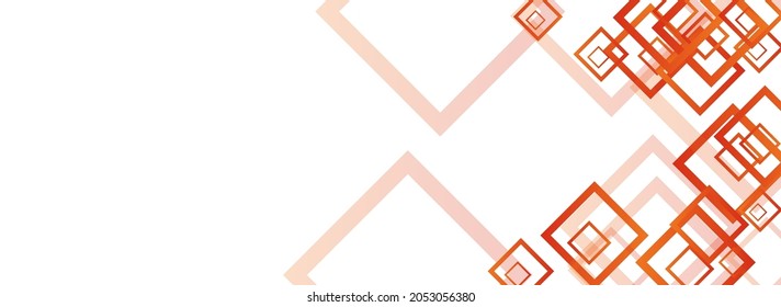 Gray Element Abstract Vector Panoramic Background. Concept Rectangular Banner. Orange Trendy Backdrop. Light Style Design.
