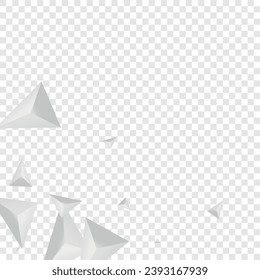 Gray Element Background Transparent Vector. Polygon Modern Illustration. Silver Light Backdrop. Triangle Paper. Grizzly Shard Card.