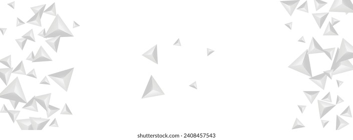 Gray Element Background White Vector. Origami Luxury Backdrop. Hoar Geometry Card. Shard Modern. Grizzly Polygon Banner.
