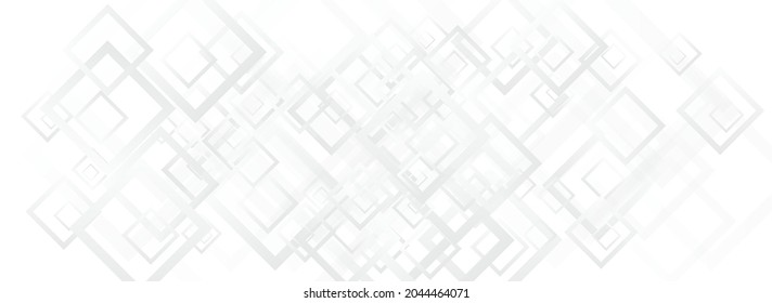 Gray Element Trendy Vector Panoramic Background. Business Rectangle Banner. White Style Template. Grey Shape Texture.