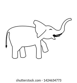 gray elephant icon cartoon isolated vector illustration graphic design