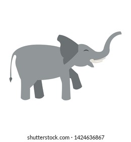 gray elephant icon cartoon isolated vector illustration graphic design