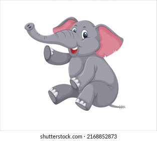 Gray Elephant kids sit vector