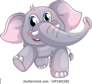 elefante gris en ilustración de fondo blanco