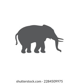 Vector de silueta de elefante gris sobre fondo blanco