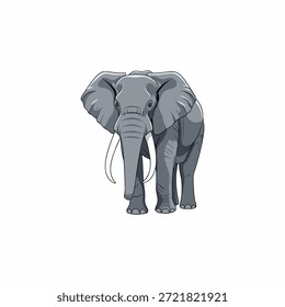 gray elephant vector illustration with white background