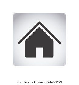 gray emblem house icon, vector illustraction design image