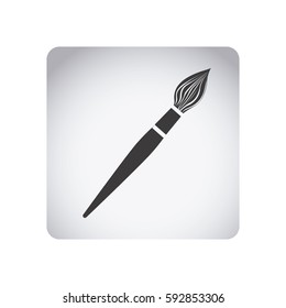 gray emblem paint brush icon, vector illustraction design