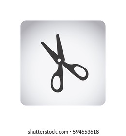gray emblem scissor icon, vector illustraction design image