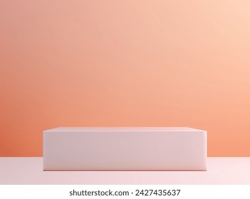 Gray empty rectangular podium, advertising, promotion and display of goods.