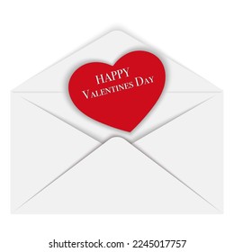 gray envelope with heart valentino's day